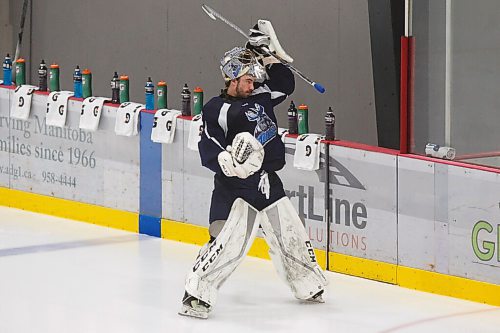 MIKE DEAL / WINNIPEG FREE PRESS
Manitoba Moose goaltender Cole Kehler (31) during training camp at BellMTS Iceplex Monday afternoon.
210125 - Monday, January 25, 2021.