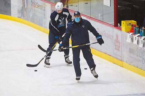 MIKE DEAL / WINNIPEG FREE PRESS
Manitoba Moose assistant coach Eric Dubois during training camp at BellMTS Iceplex Monday afternoon.
210125 - Monday, January 25, 2021.