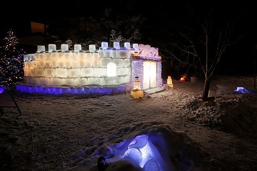 JOHN WOODS / WINNIPEG FREE PRESS
Dave Robinson and his son Stephen have built a 40 by 8 foot ice castle in their North Kildonan front yard in Winnipeg Monday, January 25, 2021. 

Reporter: ?