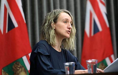 RUTH BONNEVILLE / WINNIPEG FREE PRESS

Local - COVID-19 vaccine update

Dr. Joss Reimer, medical officer of health and Vaccine Implementation Task Force, answers questions about the protocol of the vaccine rollout in Manitoba at a press conference with Health and Seniors Care Minister Heather Stefanson, at the Legislative Building Wednesday. 

Jan 27,. 2021