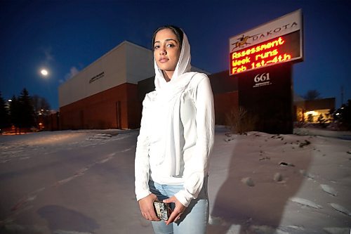 JOHN WOODS / WINNIPEG FREE PRESS
Kalsoom Amin, 17, a grade twelve student at Dakota Collegiate, is photographed outside the school in Winnipeg Wednesday, January 27, 2021. Along with being anxious about COVID-19 Akim is stressed about her exams which run from February 1-4.

Reporter: MacIntosh