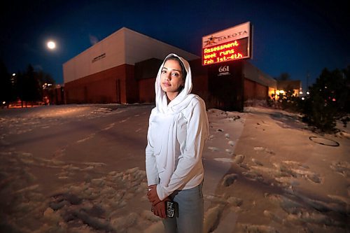 JOHN WOODS / WINNIPEG FREE PRESS
Kalsoom Amin, 17, a grade twelve student at Dakota Collegiate, is photographed outside the school in Winnipeg Wednesday, January 27, 2021. Along with being anxious about COVID-19 Akim is stressed about her exams which run from February 1-4.

Reporter: MacIntosh