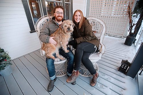 JOHN WOODS / WINNIPEG FREE PRESS
Rory and Lisa McDonald and Ozzie are photographed at their home in Winnipeg Wednesday, January 27, 2021. The MacDonalds are expecting their baby by surrogate during the pandemic.

Reporter: Jen