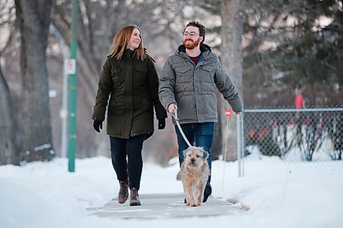 JOHN WOODS / WINNIPEG FREE PRESS
Rory and Lisa McDonald and Ozzie are photographed at their home in Winnipeg Wednesday, January 27, 2021. The MacDonalds are expecting their baby by surrogate during the pandemic.

Reporter: Jen