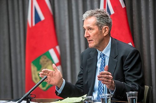 MIKAELA MACKENZIE / WINNIPEG FREE PRESS

Premier Brian Pallister gives a flood protection update at the Manitoba Legislative Building in Winnipeg on Thursday, Jan. 28, 2021. For --- story.

Winnipeg Free Press 2021