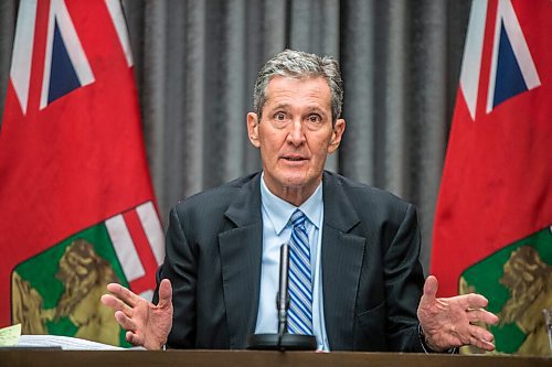 MIKAELA MACKENZIE / WINNIPEG FREE PRESS

Premier Brian Pallister gives a flood protection update at the Manitoba Legislative Building in Winnipeg on Thursday, Jan. 28, 2021. For --- story.

Winnipeg Free Press 2021