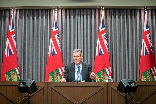 MIKAELA MACKENZIE / WINNIPEG FREE PRESS

Premier Brian Pallister gives a flood protection update at the Manitoba Legislative Building in Winnipeg on Thursday, Jan. 28, 2021. For --- story.

Winnipeg Free Press 2021