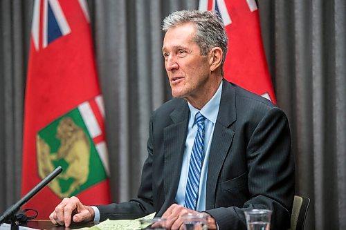 MIKAELA MACKENZIE / WINNIPEG FREE PRESS

Premier Brian Pallister gives a flood protection update at the Manitoba Legislative Building in Winnipeg on Thursday, Jan. 28, 2021. For --- story.

Winnipeg Free Press 2021