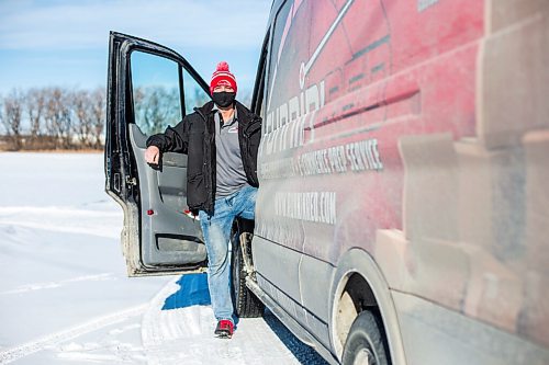 MIKAELA MACKENZIE / WINNIPEG FREE PRESS

Trevor Froese, owner of Runnin' Red, poses for a portrait at the business in Emerson, Manitoba on Wednesday, Jan. 27, 2021. For JS story.

Winnipeg Free Press 2021