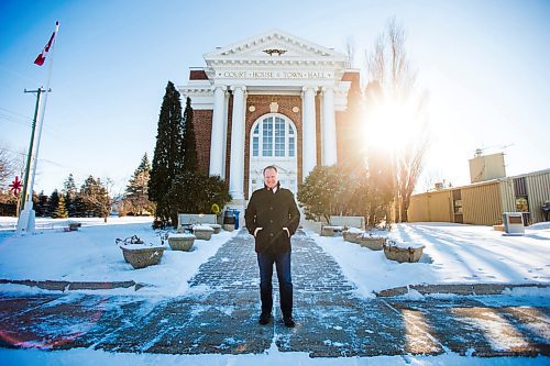 MIKAELA MACKENZIE / WINNIPEG FREE PRESS

Reeve David Carlson poses for a portrait at the courthouse in Emerson, Manitoba on Wednesday, Jan. 27, 2021. For JS story.

Winnipeg Free Press 2021