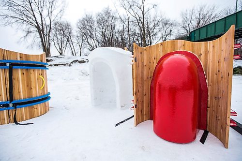 MIKAELA MACKENZIE / WINNIPEG FREE PRESS

The Yöhäus warming huts at the unveiling at The Forks in Winnipeg on Friday, Jan. 29, 2021. For Al Small story.

Winnipeg Free Press 2021