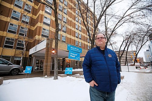 JOHN WOODS / WINNIPEG FREE PRESS
John Dobbin, whose parents had COVID-19 and have just been admitted to Beacon Hill long term care home, is photographed outside the home  in Winnipeg Monday, February 1, 2021. 

Reporter: Rollason