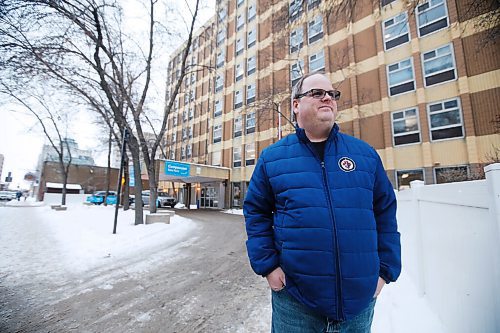 JOHN WOODS / WINNIPEG FREE PRESS
John Dobbin, whose parents had COVID-19 and have just been admitted to Beacon Hill long term care home, is photographed outside the home  in Winnipeg Monday, February 1, 2021. 

Reporter: Rollason