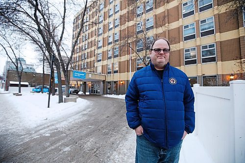 JOHN WOODS / WINNIPEG FREE PRESS
John Dobbin, whose parents had COVID-19 and have just been admitted to Beacon Hill long term care home, is photographed outside the home  in Winnipeg Monday, February 1, 2021. 

Reporter: Rollason