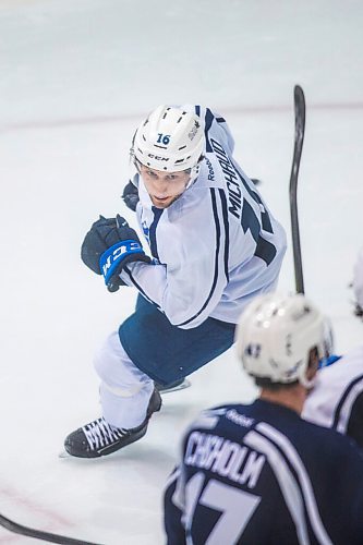 MIKAELA MACKENZIE / WINNIPEG FREE PRESS

Westin Michaud (16) skates at Manitoba Moose practice at the Bell MTS Iceplex in Winnipeg on Tuesday, Feb. 2, 2021. For Mike Sawatzky story.

Winnipeg Free Press 2021