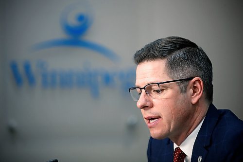 JOHN WOODS / WINNIPEG FREE PRESS
Mayor Brian Bowman speaks to media to address reports of racism within the Winnipeg Fire and Paramedic Service (WFPS) in Winnipeg Wednesday, February 3, 2021. 

Reporter: ?