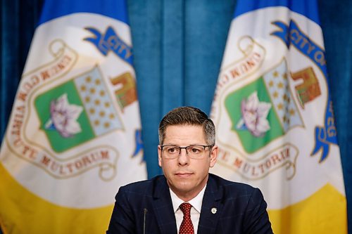 JOHN WOODS / WINNIPEG FREE PRESS
Mayor Brian Bowman speaks to media to address reports of racism within the Winnipeg Fire and Paramedic Service (WFPS) in Winnipeg Wednesday, February 3, 2021. 

Reporter: ?