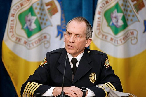 JOHN WOODS / WINNIPEG FREE PRESS
Chief John Lane, Winnipeg Fire and Paramedic Service (WFPS) speaks to media to address reports of racism within the WFPS in Winnipeg Wednesday, February 3, 2021. 

Reporter: ?