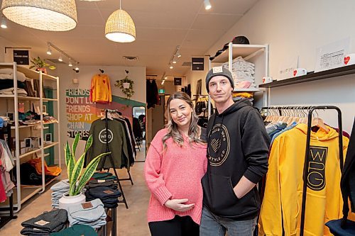 MIKE SUDOMA / WINNIPEG FREE PRESS
Ryan and Jessica Bowman inside of their newly opened We Heart WPG shop located on Osbourne St Wednesday afternoon
February 3, 2021