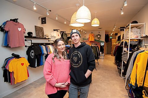 MIKE SUDOMA / WINNIPEG FREE PRESS
Ryan and Jessica Bowman inside of their newly opened We Heart WPG shop located on Osbourne St Wednesday afternoon
February 3, 2021