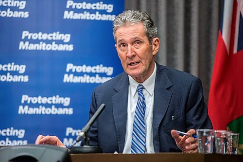 MIKAELA MACKENZIE / WINNIPEG FREE PRESS

Premier Brian Pallister speaks to the media about possible COVID-19 measure loosening at the Manitoba Legislative Building in Winnipeg on Thursday, Feb. 4, 2021. For Larry Kusch story.

Winnipeg Free Press 2021