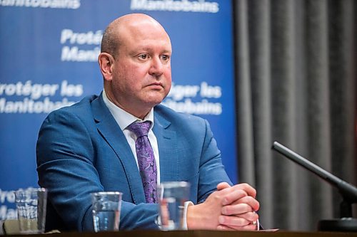 MIKAELA MACKENZIE / WINNIPEG FREE PRESS

Brent Roussin, chief provincial public health officer, speaks to the media about possible COVID-19 measure loosening at the Manitoba Legislative Building in Winnipeg on Thursday, Feb. 4, 2021. For Larry Kusch story.

Winnipeg Free Press 2021