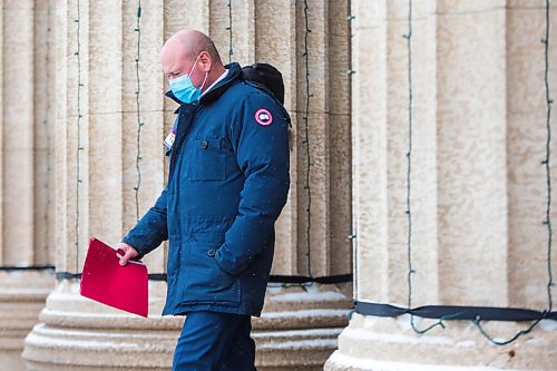 MIKAELA MACKENZIE / WINNIPEG FREE PRESS

Brent Roussin, chief provincial public health officer, walks out of the Manitoba Legislative Building after speaking to the media about possible COVID-19 measure loosening in Winnipeg on Thursday, Feb. 4, 2021. For Larry Kusch story.

Winnipeg Free Press 2021