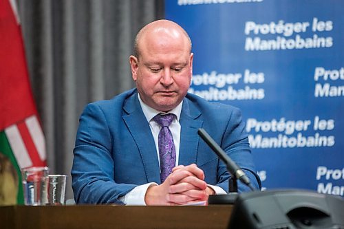 MIKAELA MACKENZIE / WINNIPEG FREE PRESS

Brent Roussin, chief provincial public health officer, speaks to the media about possible COVID-19 measure loosening at the Manitoba Legislative Building in Winnipeg on Thursday, Feb. 4, 2021. For Larry Kusch story.

Winnipeg Free Press 2021