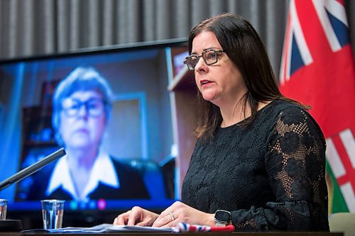 MIKAELA MACKENZIE / WINNIPEG FREE PRESS

Health and seniors care minister Heather Stefanson (front) and Dr. Lynn Stevenson, external reviewer, speak at a press conference about the results of the Maples Care Home external review at the Manitoba Legislative Building in Winnipeg on Thursday, Feb. 4, 2021. For --- story.

Winnipeg Free Press 2021