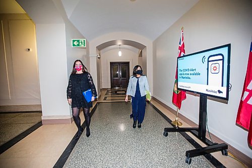 MIKAELA MACKENZIE / WINNIPEG FREE PRESS

Health and seniors care minister Heather Stefanson (left) and Winnipeg Regional Health Authority chief health operations officer Gina Trinidad walk in to speak at a press conference about the results of the Maples Care Home external review at the Manitoba Legislative Building in Winnipeg on Thursday, Feb. 4, 2021. For --- story.

Winnipeg Free Press 2021