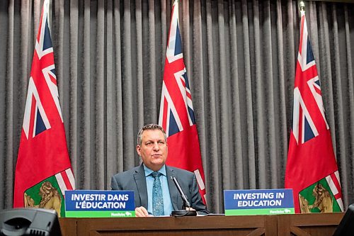 MIKE SUDOMA / WINNIPEG FREE PRESS
Education Minister, Cliff Cullen, answers media questions Friday after announcing a $20.8 million dollar increase to the Funding of Schools Program, bringing the total amount of funding to $1.35 billion, a record high in Manitoba.
February 5, 2021