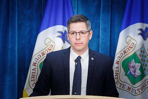 MIKE DEAL / WINNIPEG FREE PRESS
Mayor Brian Bowman during a media conference after putting out a statement regarding issues of systemic racism in the Winnipeg Fire Paramedic Service (WFPS) and the missing voice of UFFW president, Alex Forrest, on the problem.
210205 - Friday, February 05, 2021.