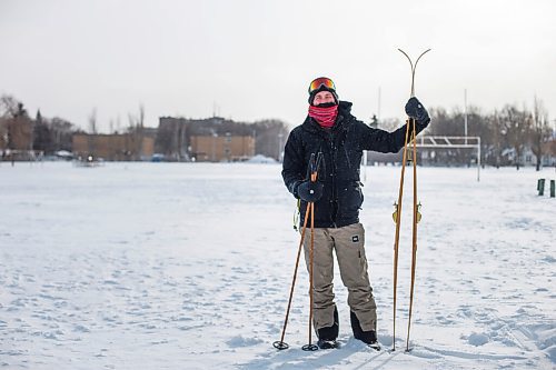 MIKAELA MACKENZIE / WINNIPEG FREE PRESS
Anders Swanson, with Winnipeg Trails, poses for a portrait at the Minto Athletic Grounds before a team grooms a new ski loop on the field in Winnipeg on Friday, Feb. 5, 2021. For JS story.
Winnipeg Free Press 2021