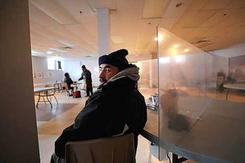RUTH BONNEVILLE / WINNIPEG FREE PRESS 

Local - Homeless shelters

Charles (no last name given),  warms up in the multipurpose room at 1JustCity's Just centre at 365 McGee with his sleeping bag next to him as frigid temperatures make it dangerous to spend a lot of time outside Tuesday.  

Subject: 1JustCity's Just centre at 365 McGee st. is open for people to drop in and enjoy a hot drink, food and even watch a movie in their multi-purpose room.

See story by Malak Abas.

Feb 09, 2021
