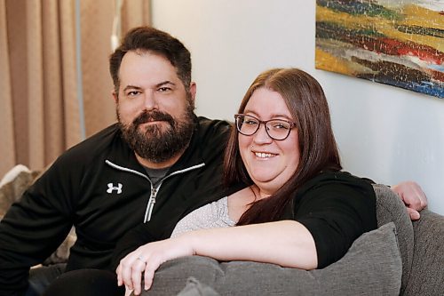 JOHN WOODS / WINNIPEG FREE PRESS
Jacquelynn Sharman and Dan Scheuerpflug, who had planned their wedding for Aug 22, 2020, but had to push it back to August 27, 2022, are photographed in their home in Winnipeg Wednesday, February 10, 2021. 

Reporter: Pindera