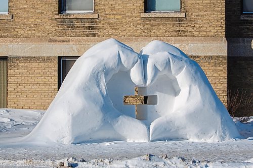 MIKE DEAL / WINNIPEG FREE PRESS
The Snow Sculpture located at 431 Tache Avenue made for for this years Festival du Voyageur. 
210211 - Thursday, February 11, 2021.