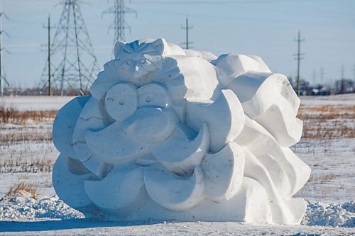 MIKE DEAL / WINNIPEG FREE PRESS
The Snow Sculpture located at Lagimodière Boulevard Bishop Grandin Blvd. made for for this years Festival du Voyageur. 
210211 - Thursday, February 11, 2021.