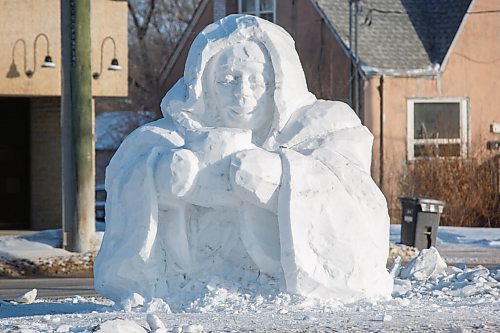 MIKE DEAL / WINNIPEG FREE PRESS
The Snow Sculpture located at Provencher Blvd. and Des Meurons Street made for for this years Festival du Voyageur. 
210211 - Thursday, February 11, 2021.