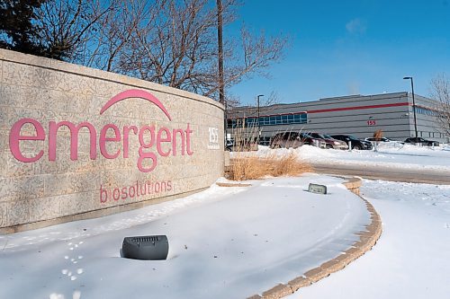 JESSE BOILY  / WINNIPEG FREE PRESS
The Emergent BioSolutions building at 155 Innovation Dr on Thursday. Product manufacturing and filling of vials with vaccine is planned to be done by Emergent BioSolutions at their Winnipeg location. Thursday, Feb. 11, 2021.
Reporter:??