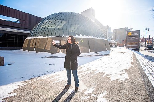 MIKAELA MACKENZIE / WINNIPEG FREE PRESS

Dorota Blumczynska, new CEO of the Manitoba Museum, takes a selfie in front of the museum in Winnipeg on Friday, Feb. 12, 2021. For --- story.

Winnipeg Free Press 2021
