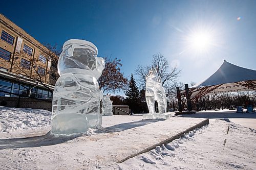 MIKE SUDOMA / WINNIPEG FREE PRESS
Ice Sculptures at The Forks shine bright in the early afternoon sun Friday
February 11, 2021