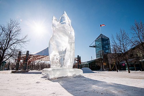 MIKE SUDOMA / WINNIPEG FREE PRESS
Ice Sculptures at The Forks shine bright in the early afternoon sun Friday
February 11, 2021