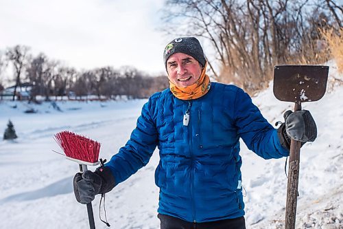 MIKAELA MACKENZIE / WINNIPEG FREE PRESS

Michael Bennett, who's organizing a fundraiser to get people to shovel and maintain river access points in Wolseley, poses for a portrait at the Aubrey access point to the river trail in Winnipeg on Friday, Feb. 12, 2021. For Katie story.

Winnipeg Free Press 2021