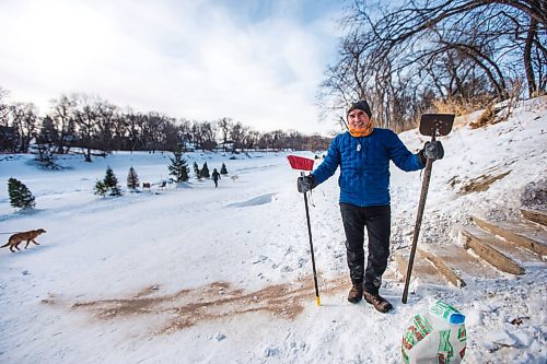 MIKAELA MACKENZIE / WINNIPEG FREE PRESS

Michael Bennett, who's organizing a fundraiser to get people to shovel and maintain river access points in Wolseley, poses for a portrait at the Aubrey access point to the river trail in Winnipeg on Friday, Feb. 12, 2021. For Katie story.

Winnipeg Free Press 2021