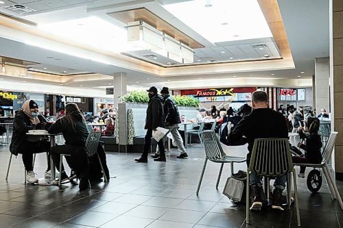 MIKE SUDOMA / WINNIPEG FREE PRESS 
Patrons take to the food courts of Polo Park as dine in restrictions have been partially relived to 25% capacity.
FEBRUARY 12, 2021