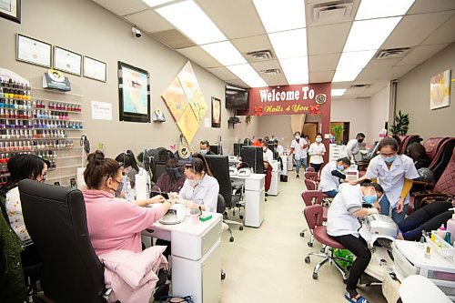 DO NOT USE ONLINE.
MIKE SUDOMA / WINNIPEG FREE PRESS 
Nails 4 You nail salon experienced a very busy day full of clients during their first day re-opened Friday.
FEBRUARY 12, 2021