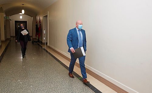 MIKE DEAL / WINNIPEG FREE PRESS
Dr. Brent Roussin, chief provincial public health officer, during the latest COVID-19 update at the Manitoba Legislative building Tuesday. 
210216 - Tuesday, February 16, 2021.