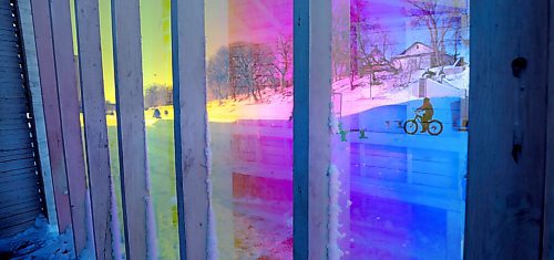 RUTH BONNEVILLE / WINNIPEG FREE PRESS 

Standup - Forks River Trail 

A colourful view through the plexiglass of a warming hut of a person cycling next to the Winnipeg Foundation Centennial River Trail on the Assiniboine River is Tuesday.  



Feb 16, 2021
