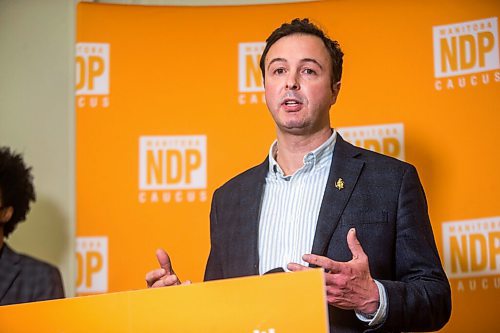 MIKAELA MACKENZIE / WINNIPEG FREE PRESS

NDP Hydro Critic Adrien Sala speaks to the media at the Manitoba Legislative Building in Winnipeg on Friday, Feb. 19, 2021. For Carol Sanders story.

Winnipeg Free Press 2021