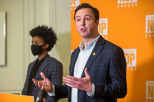 MIKAELA MACKENZIE / WINNIPEG FREE PRESS

NDP Hydro Critic Adrien Sala speaks to the media at the Manitoba Legislative Building in Winnipeg on Friday, Feb. 19, 2021. For Carol Sanders story.

Winnipeg Free Press 2021